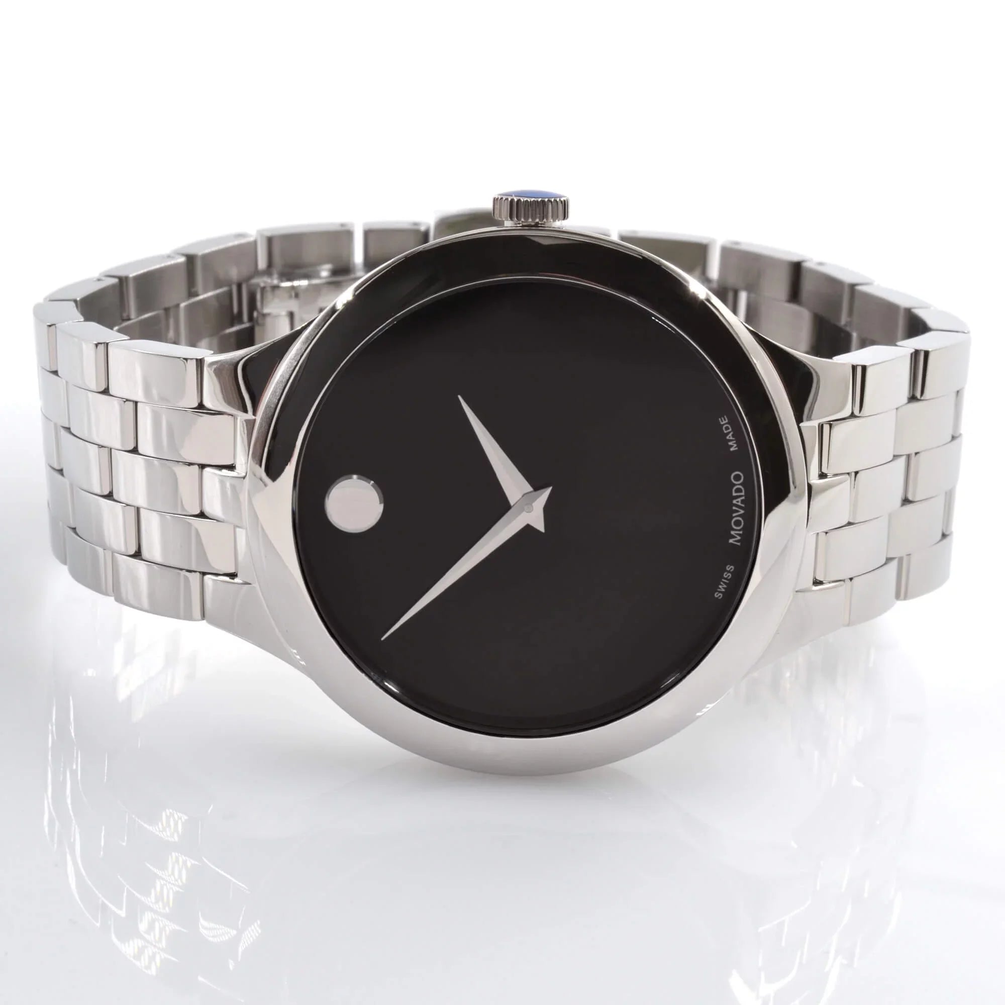 Watch Silver Veturi Dial Unisex Case 0607415 Movado Black Tone