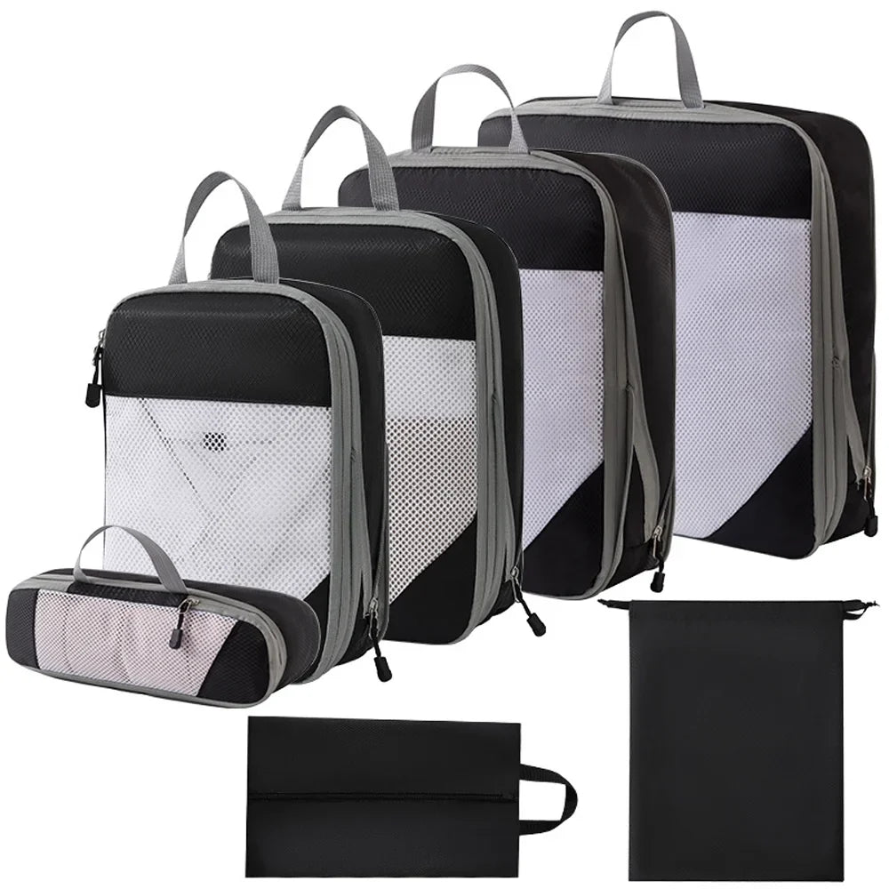 bag,1 Mewmewcat Compressible On storage Set Set Huiop Compressible Tomshoo Suitcase Carry Carry On