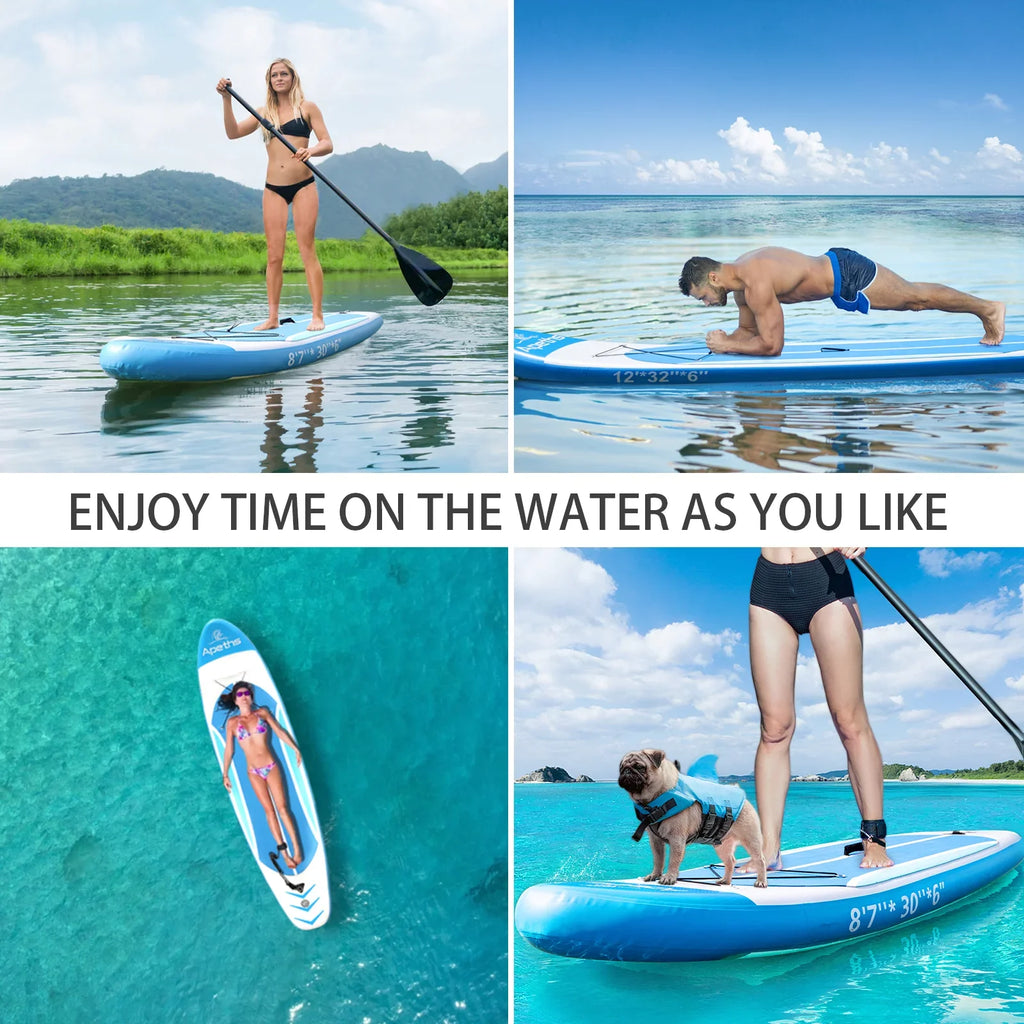 (6 Up APETHS 8'7" Carrying Board Backpack Accessories Thick) Paddle & Adults Paddle, with 3 Pump for Board Board SUP Stand Fins, Inflatable Paddle Adjustable inch