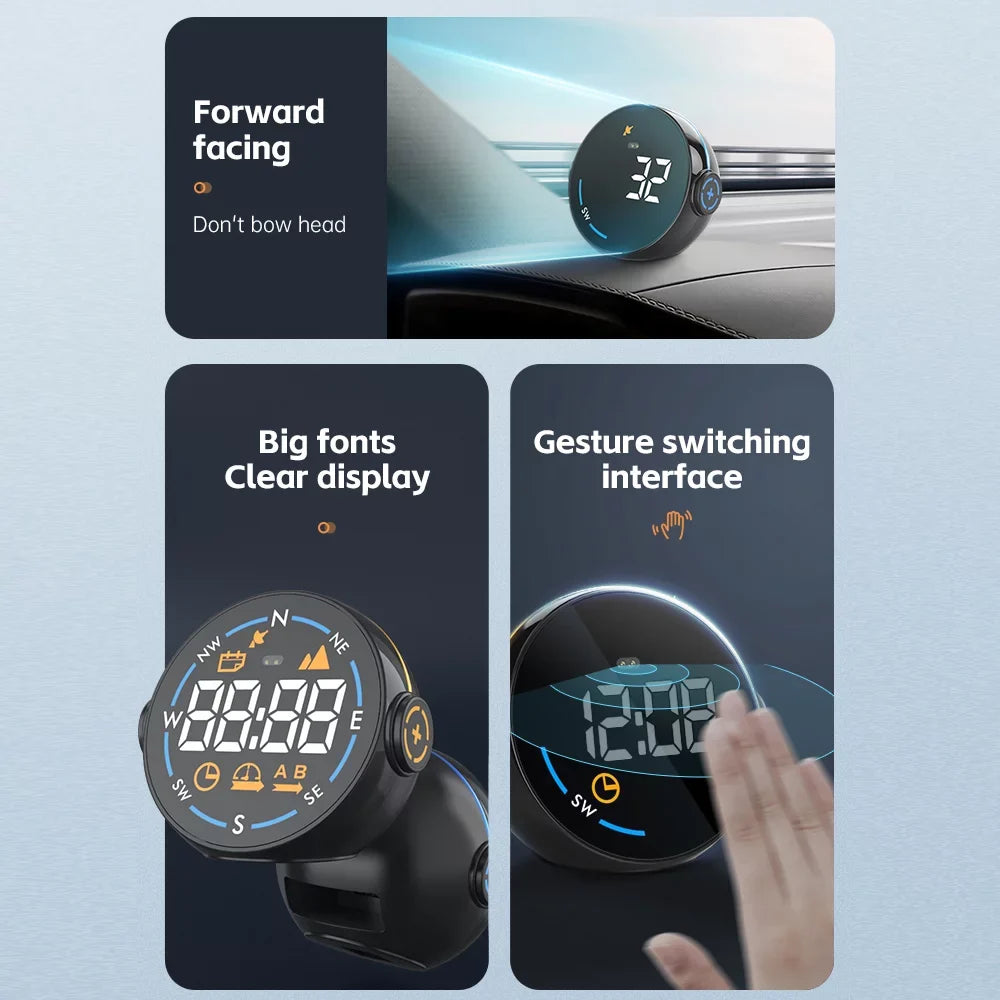 Display Head Speedometer Setup Easy Digital GPS Car Display, & Altitude H600G Clear Meter Speed ammoon