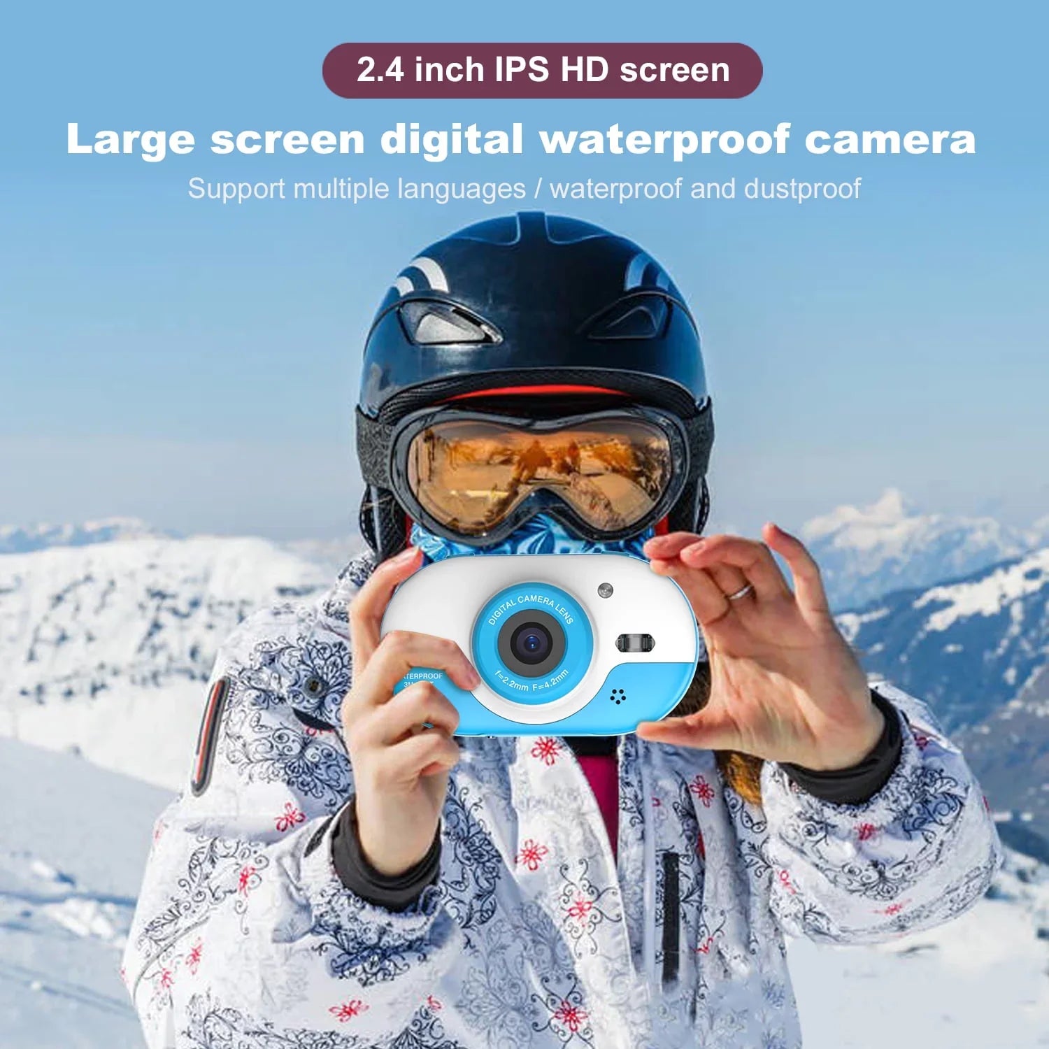 with 5s and Front Rear IPS for Waterproof Digital One-click 8MP PhotoVideo OWSOO Inch Self-timer Dual 2.4 Cameras Screen