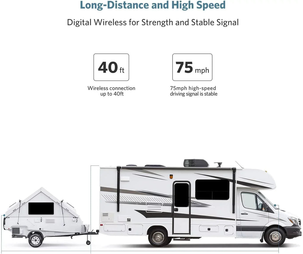 Monitor, K10 RVs, for IR System View Night , with Rear Camera Kit Motorhome Support 7'' 2 Trucks, 5th Vision Wireless Cameras HD Camera RV Backup Cars, Trailers,