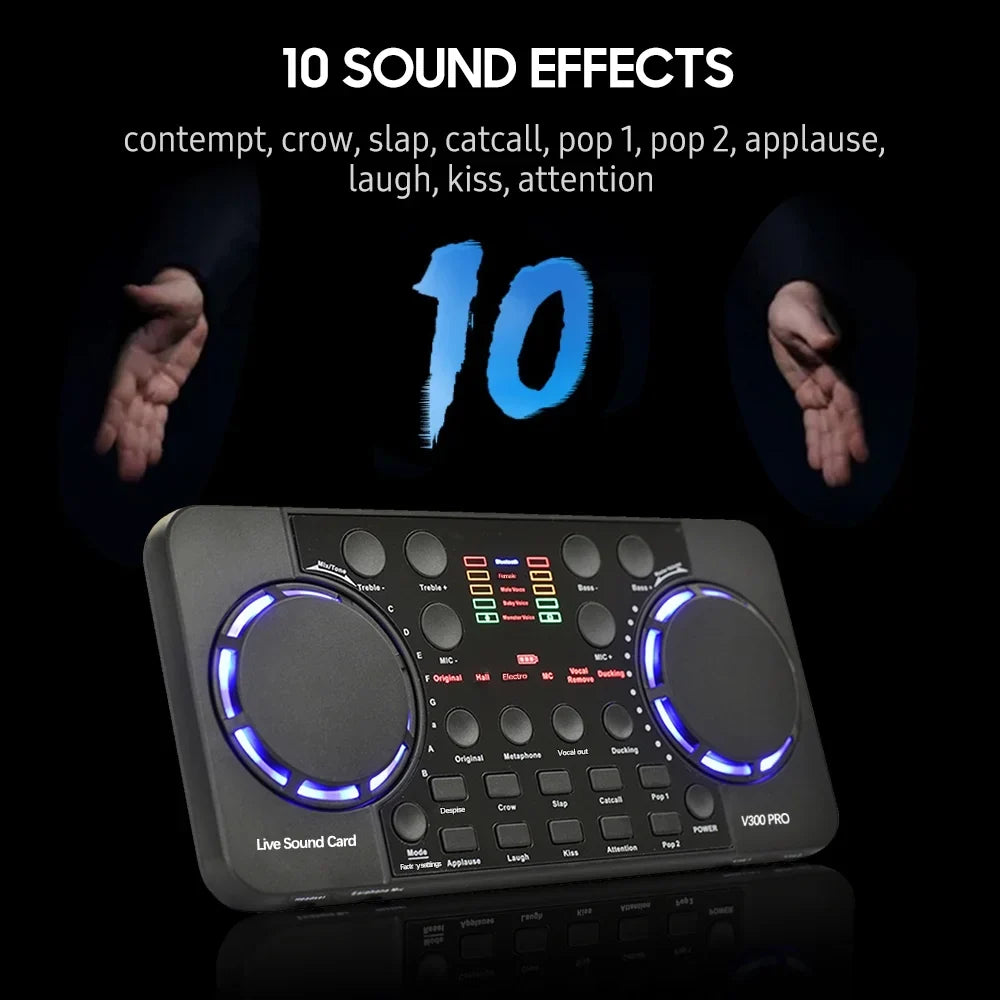 Broadcasting/ Multifunctional Sound V300 Rechargeable for Sound Smart Recording SingingLive Live and with Pro Compatible Phone Voice GoolRC Computer and