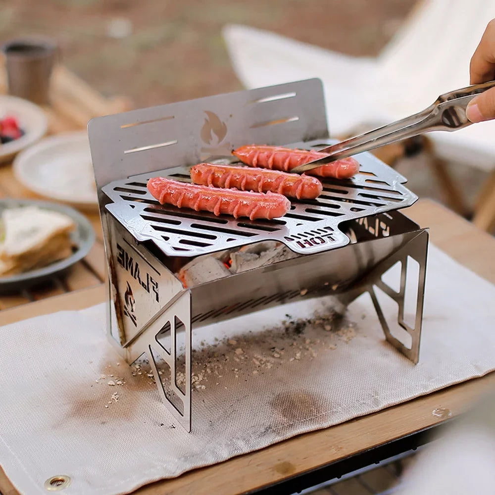 Camping Cooking Steel for Furnace, Picnic Nebublu Portable Stove BBQ Stainless