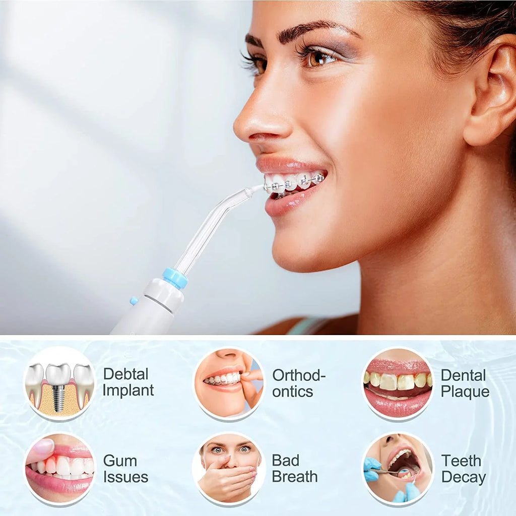 Cleaner liquid Adjustable 7 Multifunctional Teeth for Flosser Pressure Homgeek Dental liquid 10 Braces Tips White Teeth with