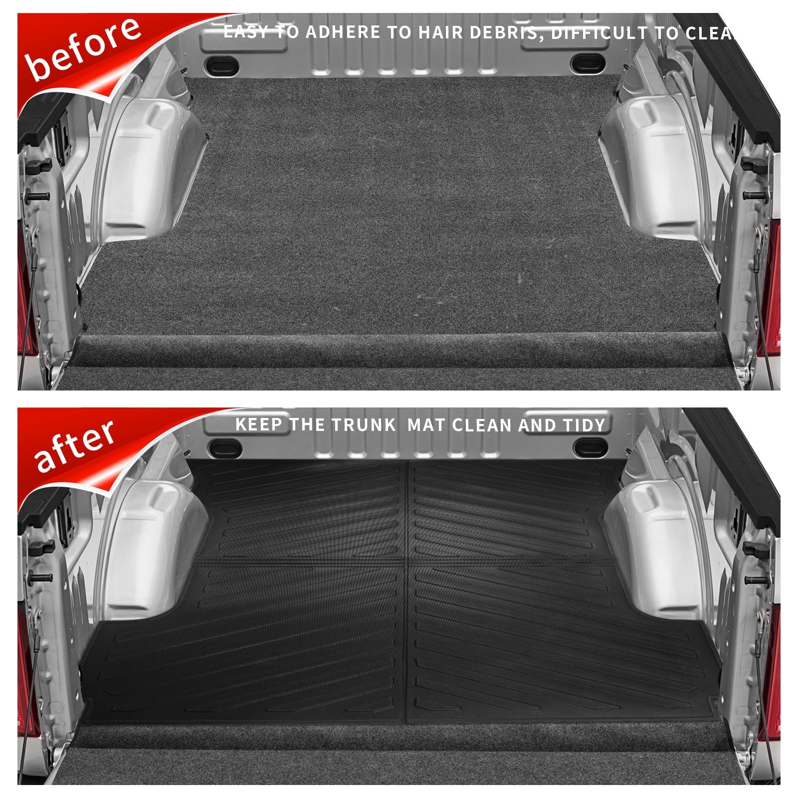 Fit Storage) Flat 2015-2024 F-150 Bed F150 Liner Mat Truck Lightning Cab Fold Long SuperCrew Bed 6.5Ft (Fit W/O