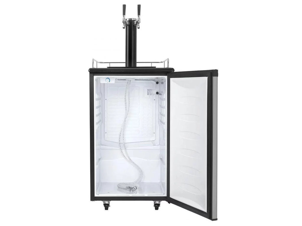 Cubic Foot Danby Beer DKC054A1BSL2DB Steel Tap Double Kegerator Dual-Top 5.4