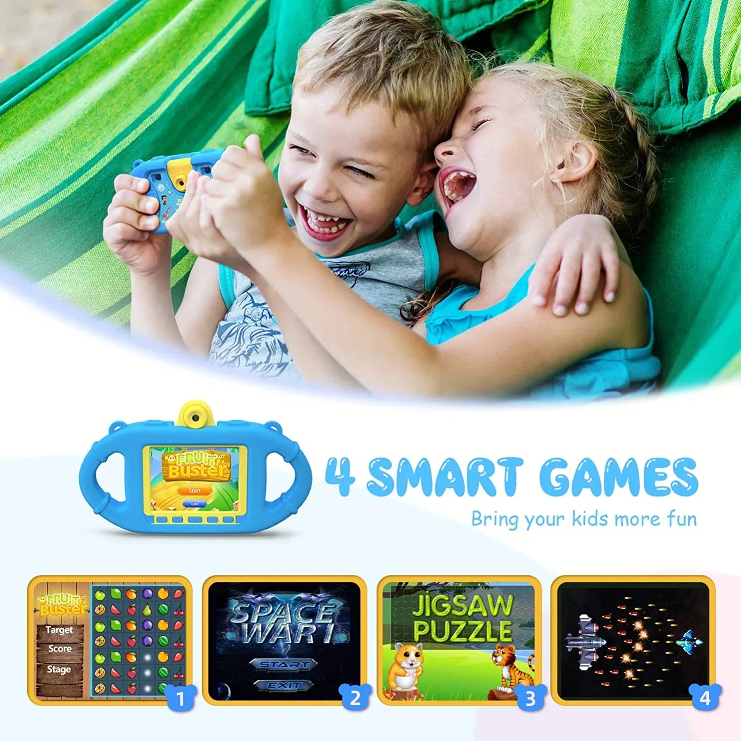 Large VanTop Selfie Extra K8 Screen, Waterproof 32GB with Blue Recognition, inch Kids Supported Silicon Card, Case 1080P Games, Camera 2.4 Face Fill Camera Kid-Proof Memory / Video 4 8MP Junior Light,