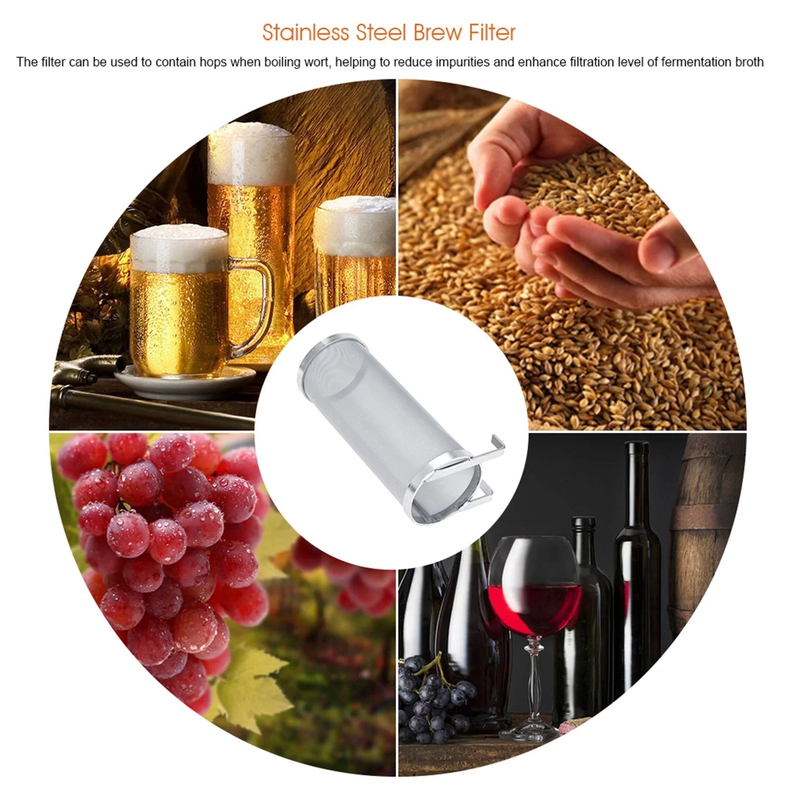 Brew (dimension Stainless Beer Filter Filter,300 Micron 25.5cm) Mesh Hop Homemade : Brew Steel Regun 10 Strainer