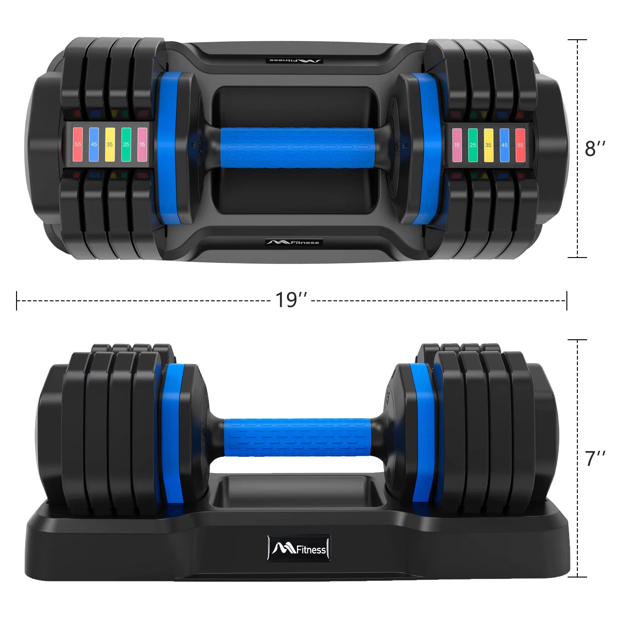 Single by Body Tray, 55lb for with Fast Adjustable Fitness Handle Turning Adjust Full Workout Suitable Weight Dumbbell Anti-Slip - with Exercise Handle, Dumbbell Dumbbell