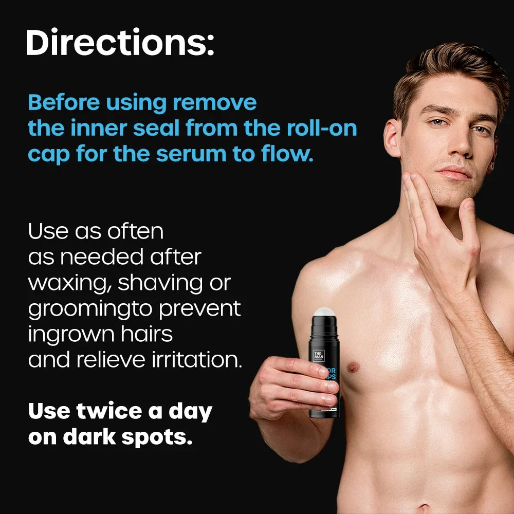 Treatment Hair Serum (3.5fl.oz) after Shave Solution Vanibiss-Ingrown The Razor Bumps Man Unscented by & on Roll