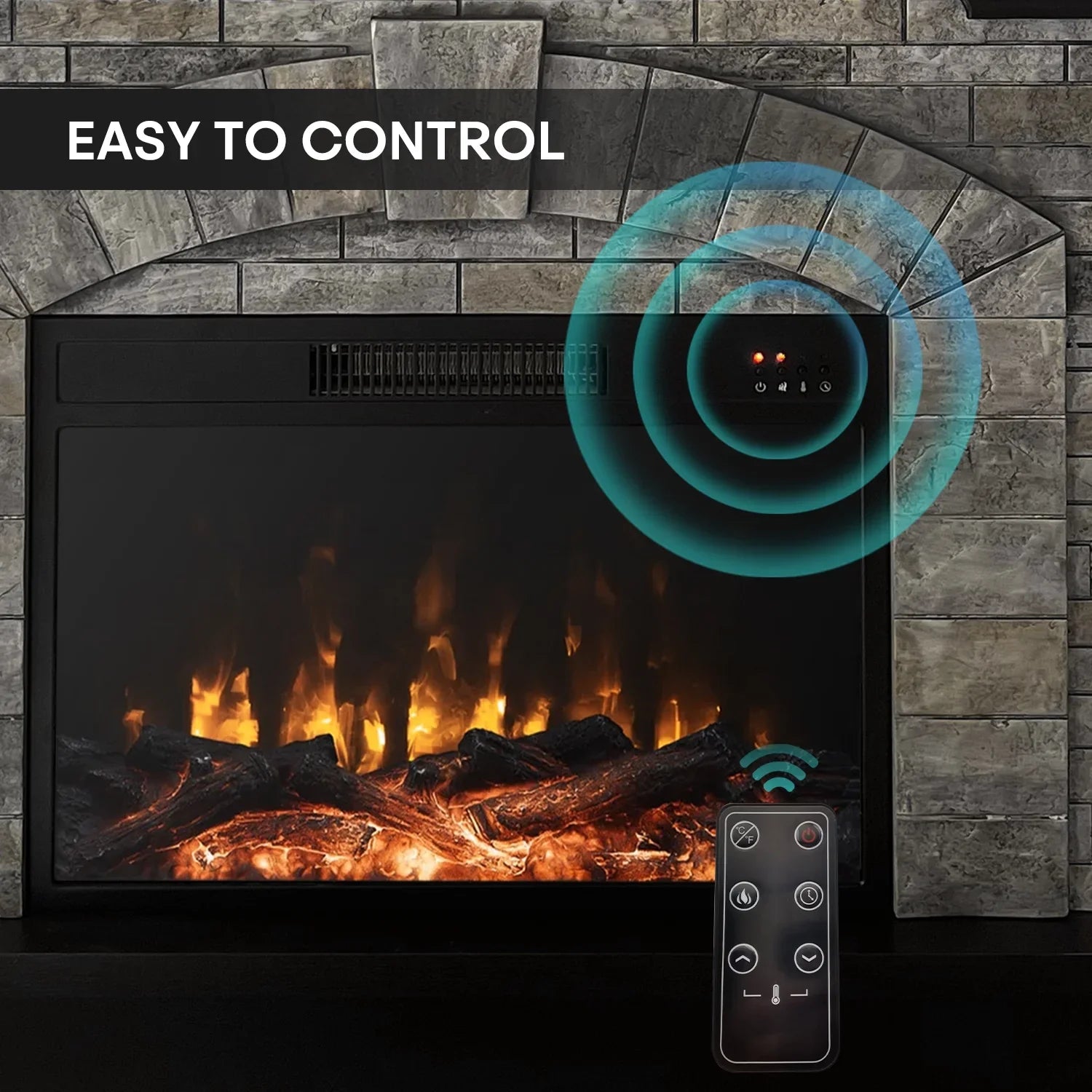 Infrared with Gray Freestanding, Mountain Stone 45" Mantel Cloud Fireplace Electric