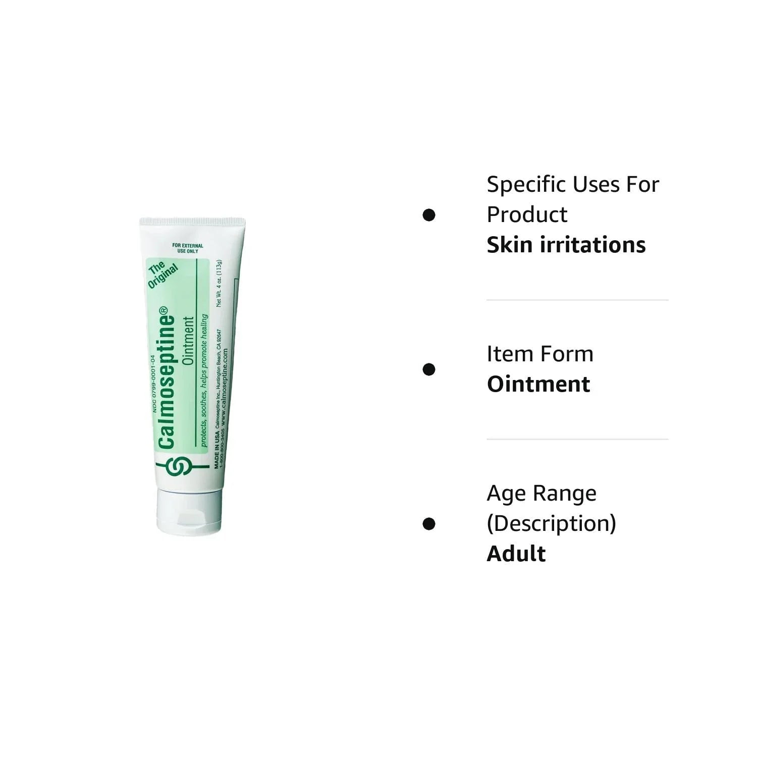 '- Cuts Oxide Zinc Barrier & Menthol Ointment Skincare 3 Healing Effective Pack Calmoseptine Wound Diaper with Itching Care, & for Moisture - for Oz, Skin Healthy Rashes, Irritation, 4 of Burn,