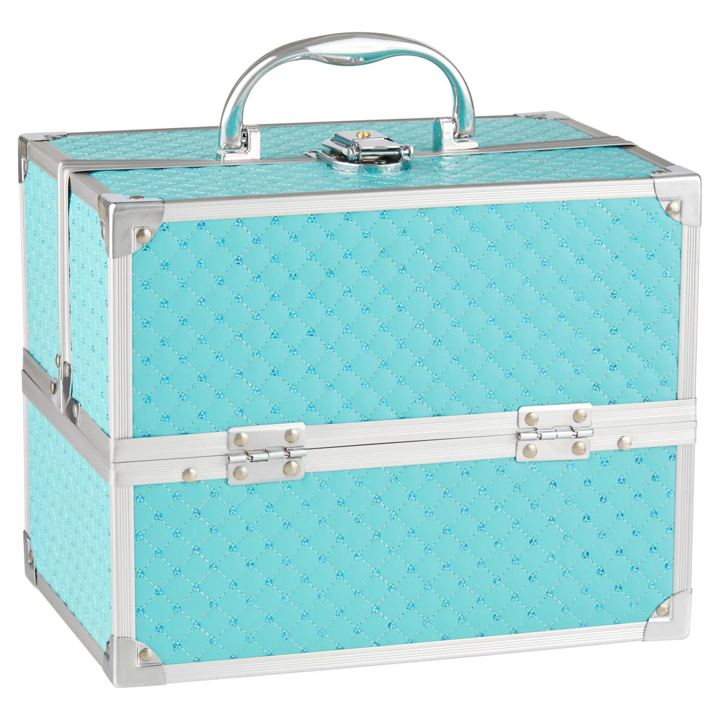x trays, 6.7" Teal Organizer, Train 7.9" 4 Case Cosmetics x Color, Makeup 9.85"