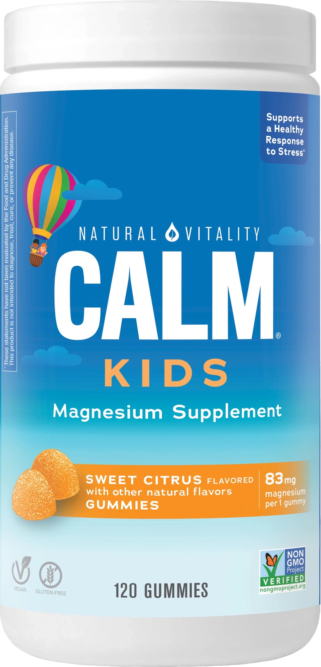 Sweet Kids Citrus, Magnesium Gummies, mg, Calm Count Natural 120 83 Vitality Supplement