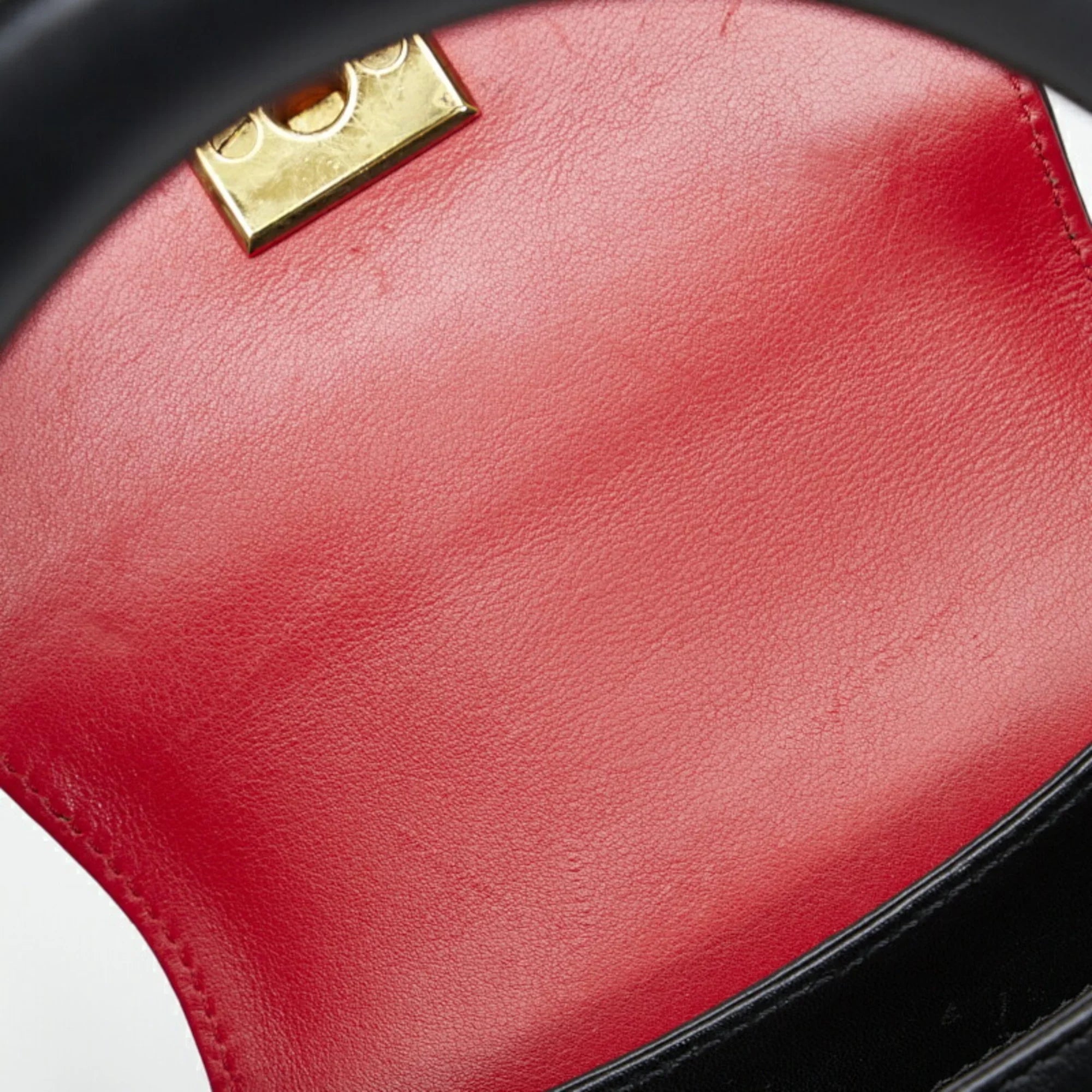 Pre-Owned gold (Good) handbag leather Panthère ladies CARTIER Cartier black