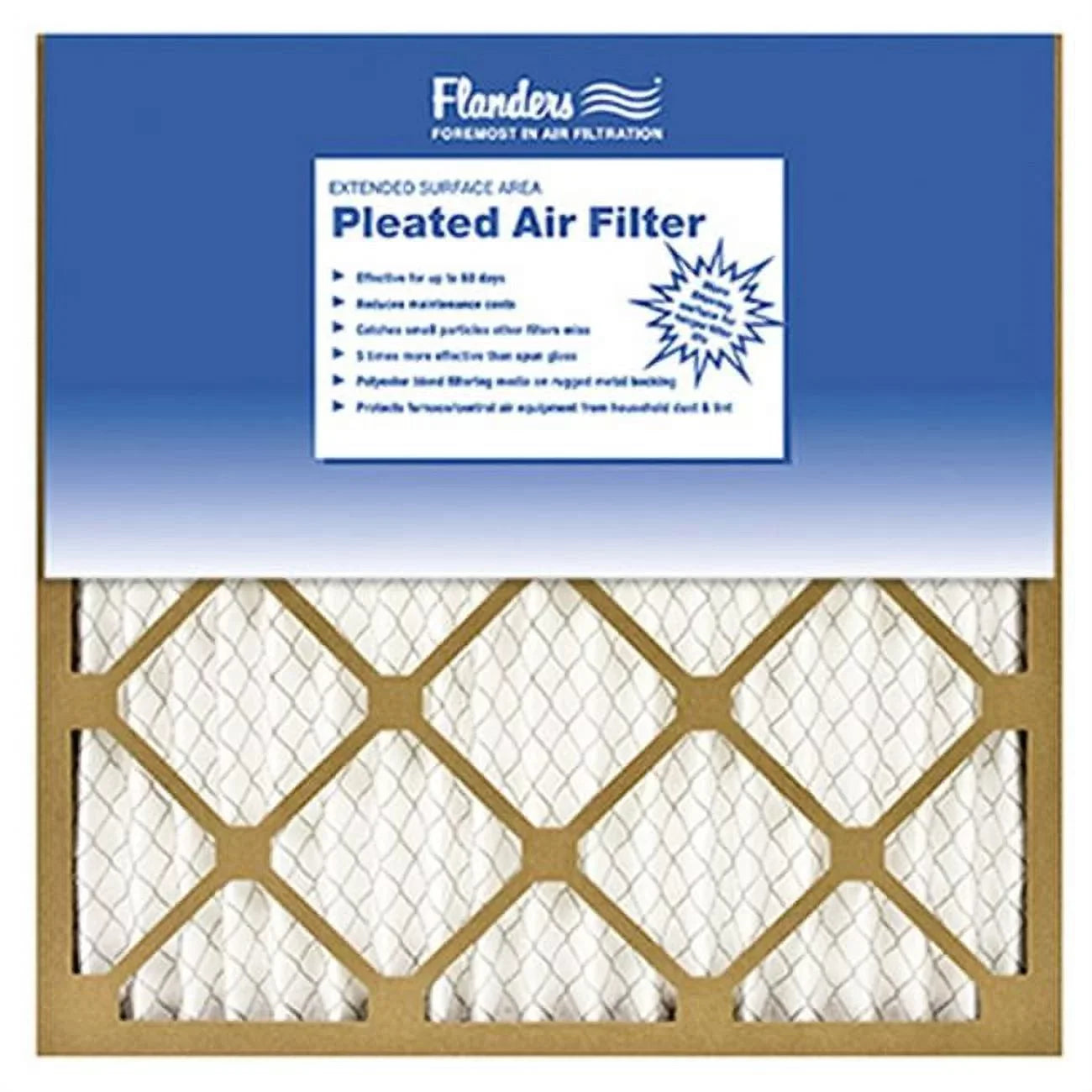 Flanders in. 25 Wirebacked Of - Frame Air Kraft With Basic x Pack Media 81555.011425 14 Filter 12 Pleated