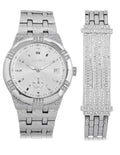 Silver Bracelet (FG170010ST) and Set Male Adult Analog Watch in Elgin