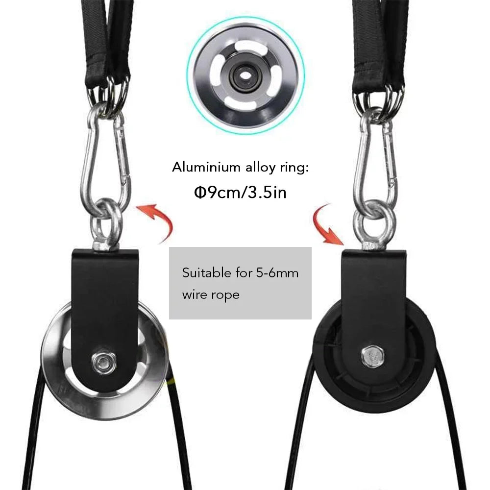 Gym Upgraded Biceps Attachment System Rotation 360 Machine Training Arm Fitness Pulley Detachable Home Workout Pulley with Degree Super-Silent Pin Triceps Cable Strength Equipment Loading