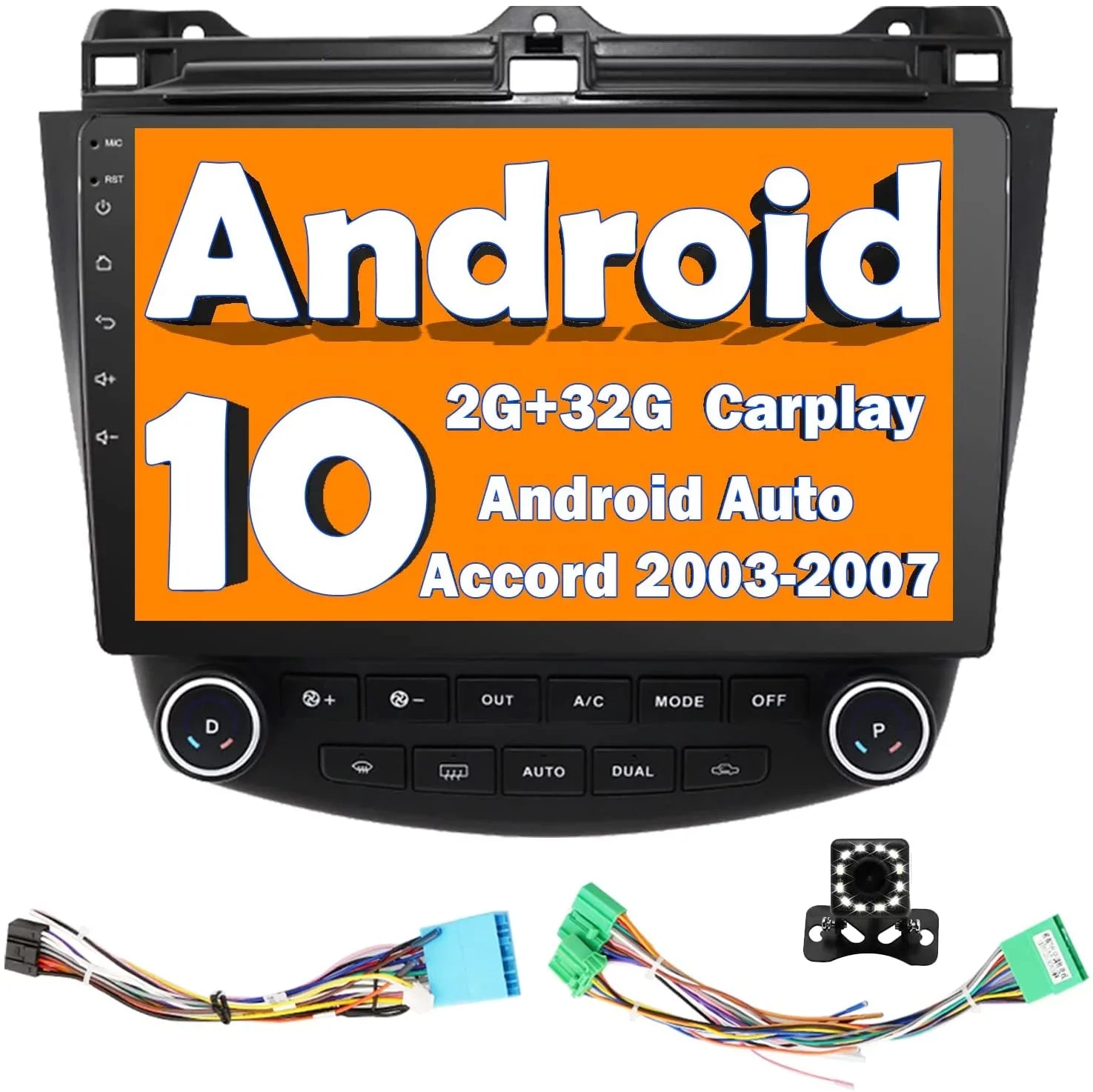 for 10 2006 Binize Auto 2005 2004 Accord Inch 7th Honda 2007 Android10 Car Stereo CarPlay&Android Featuring 2003