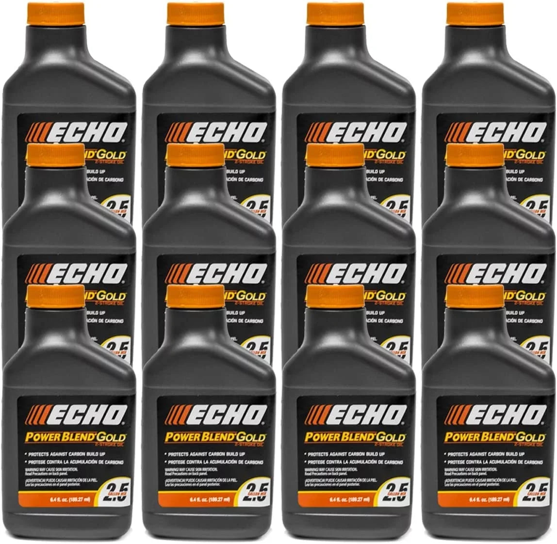 oz Engine 12 Pack 2-Stroke Mix Oil 2.5 Echo 6.4 50:1 for Gold of Gallons PowerBlend 6450025S-12PK Bottle