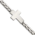 Cross 8 Inch Bracelet Steel Steel Polished Primal Link Stainless