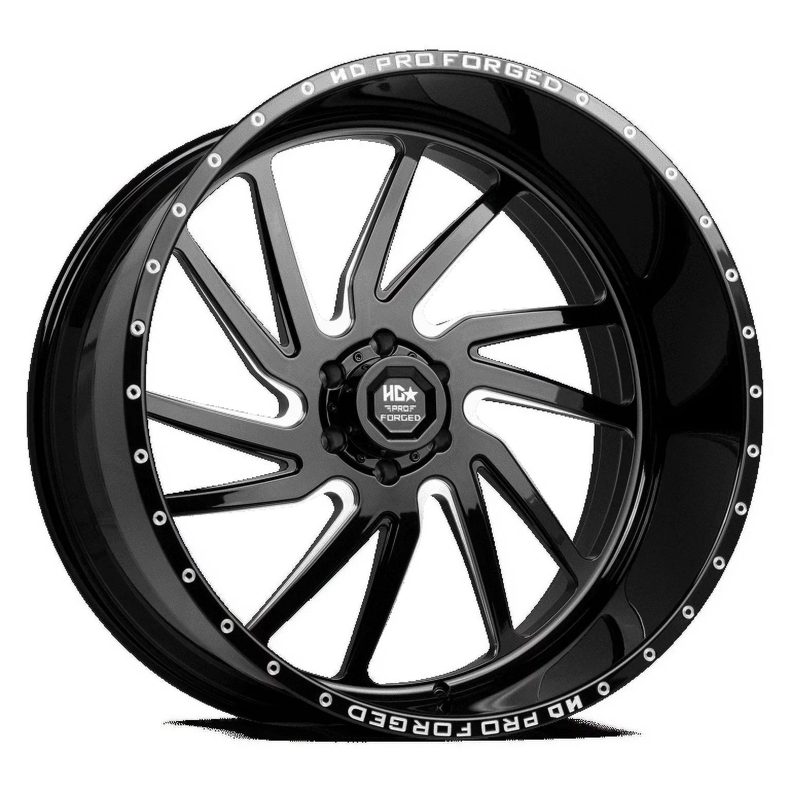 FORGED LUXXX HD 8X165 Gloss Wheel Black 22X12 125CB Milled 1 LHD HORNET PRO -44ET