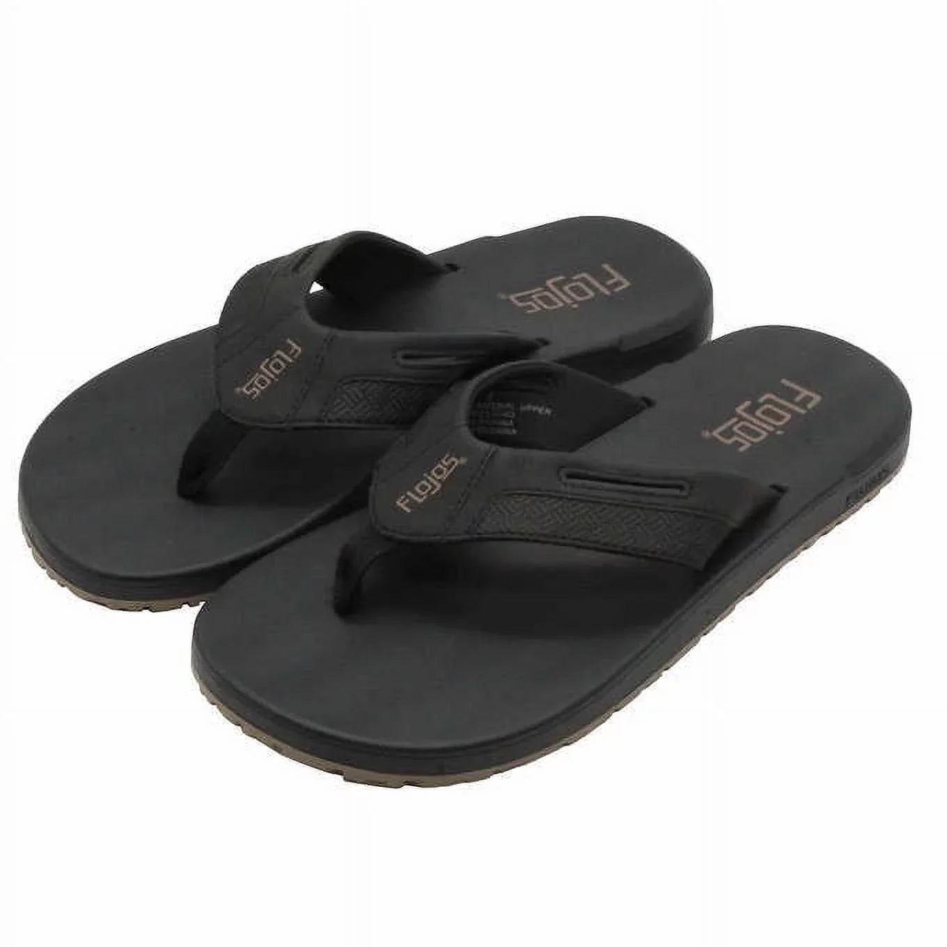 dimension Sandals, Black-Tan 9, Flojos Men's Flop Flip