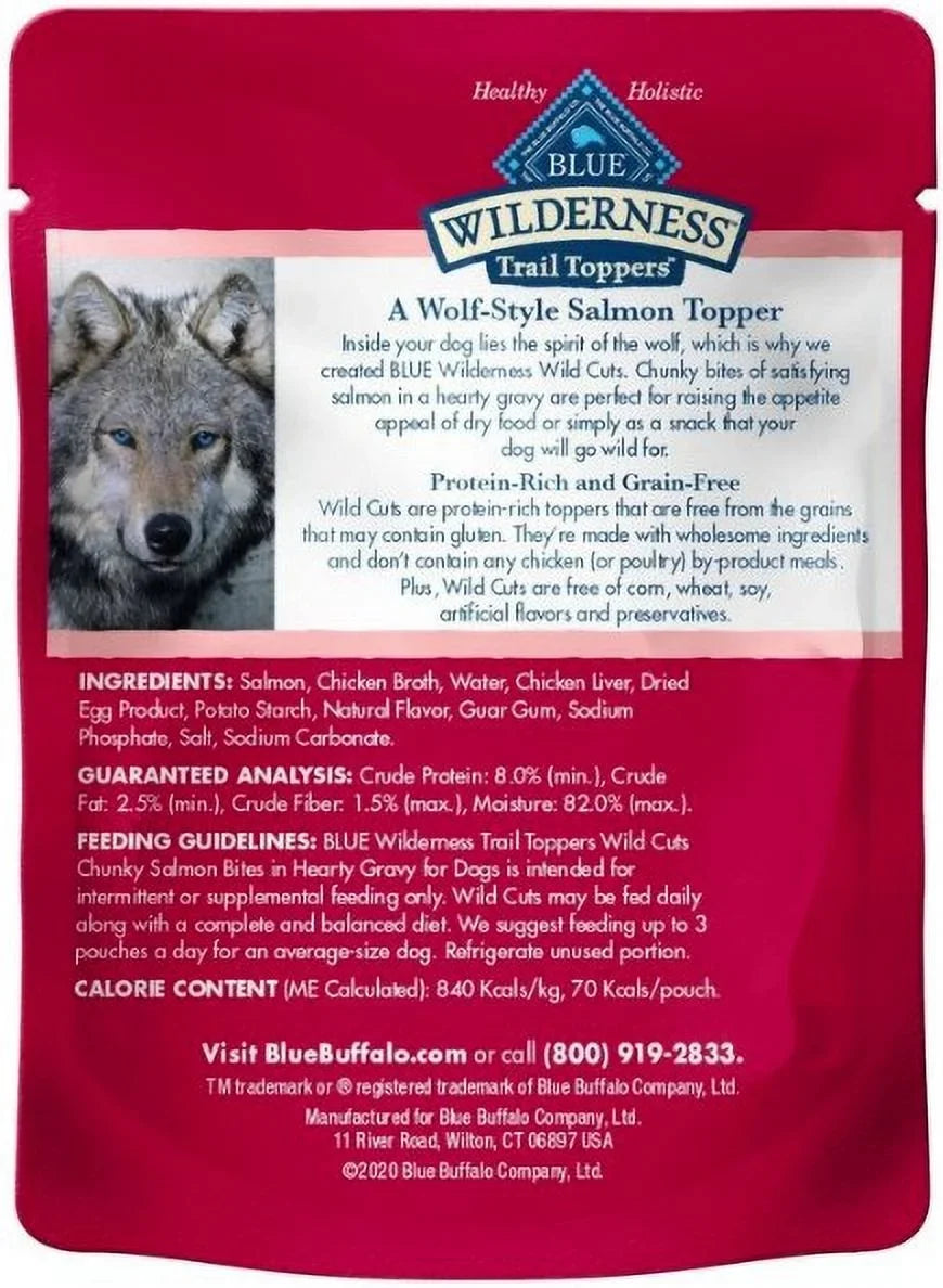 Dog Trail Wild in Buffalo 9 Soft oz Cuts [Dog oz) And x Salmon Gravy 3 Toppers (3 Blue Treats, Paste Wilderness Supplies]