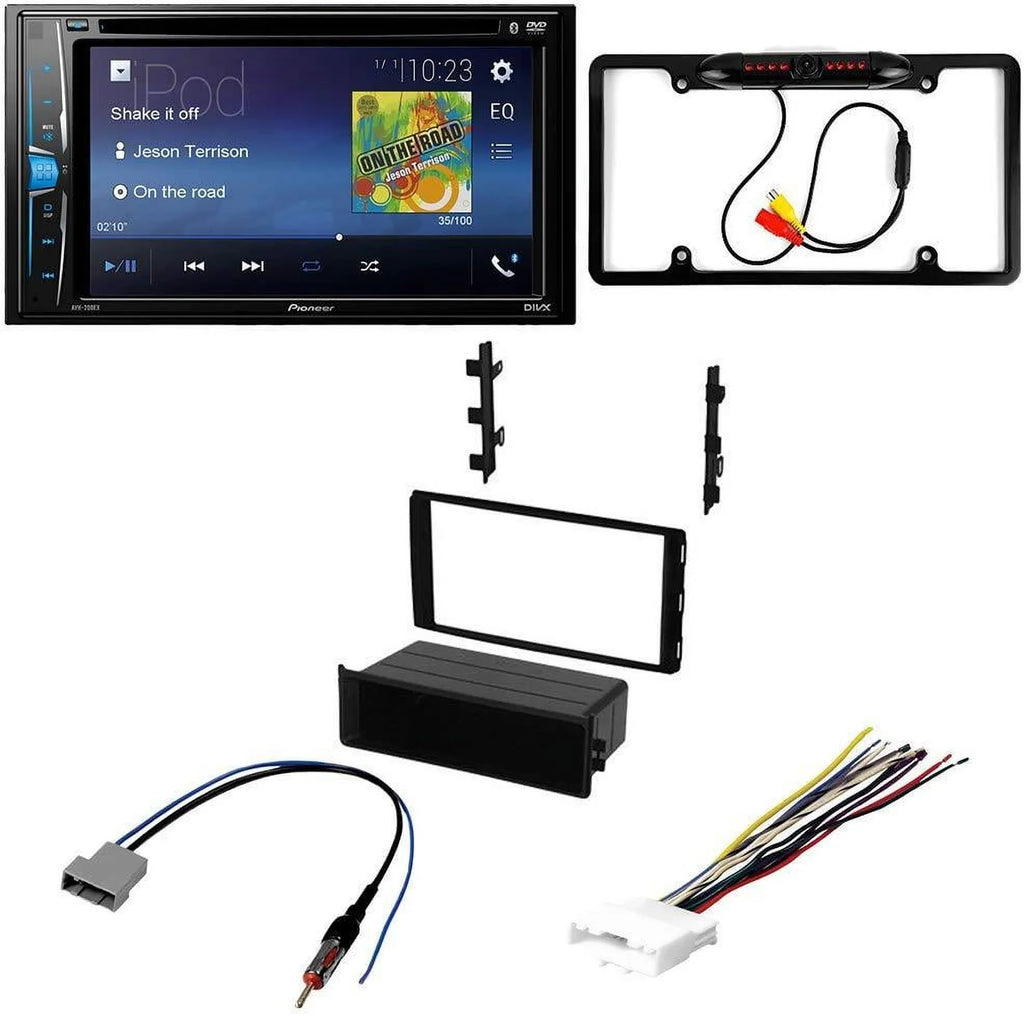 Multimedia for 2014-2015 Kit Nissan Kit DVD KIT2607 Car Bluetooth 2 Dash / and Installation Radio Backup - with w/Base Bundle Stereo Camera, Rouge Din Pioneer Touchscreen,