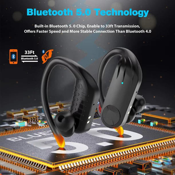 Compatible Pro Earhooks Earbuds Case XR Running with Sport Wireless True Android Mic with in 13 Wireless Max Earphones Headset Ear iPhone XS 5.0 Built-in Charging