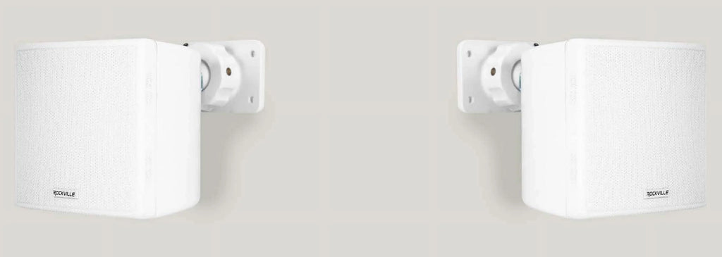 Mount Swivel Speakers Wall 70v Commercial 4 Cube Rockville Restaurant 3.5" White