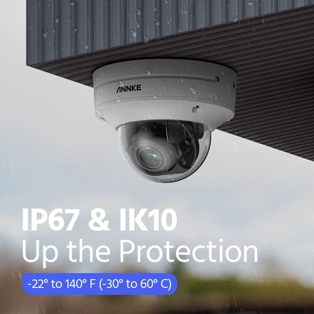 ANNKE 4K Detection 4X Varifocals Camera,Support Motorized Security 8MP Dome Audio,Person/Vehicle 2-Way PoE