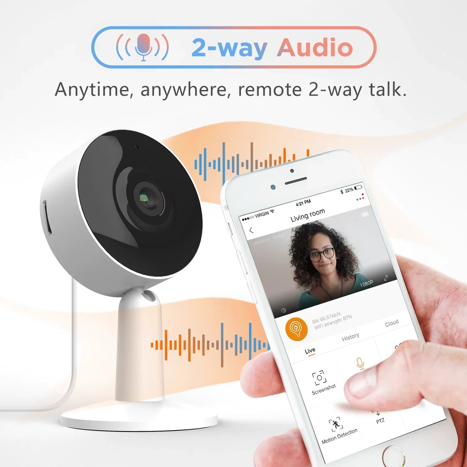 1080p Surveillance Indoor Home (2-Pack) , Camera and 2-Way Camera HD Phone Audio Arenti Vision APP Security IN1 Night Wifi