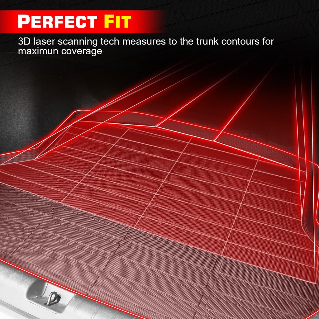 Truck Duty Black 2022-2024 Rear Compatible Floor Cover Storage Cargo Liner Mat Heavy All With Motorsports Pickup TPE climate Ikon Bed Maverick, Protector Flooring Guard Trunk 3D