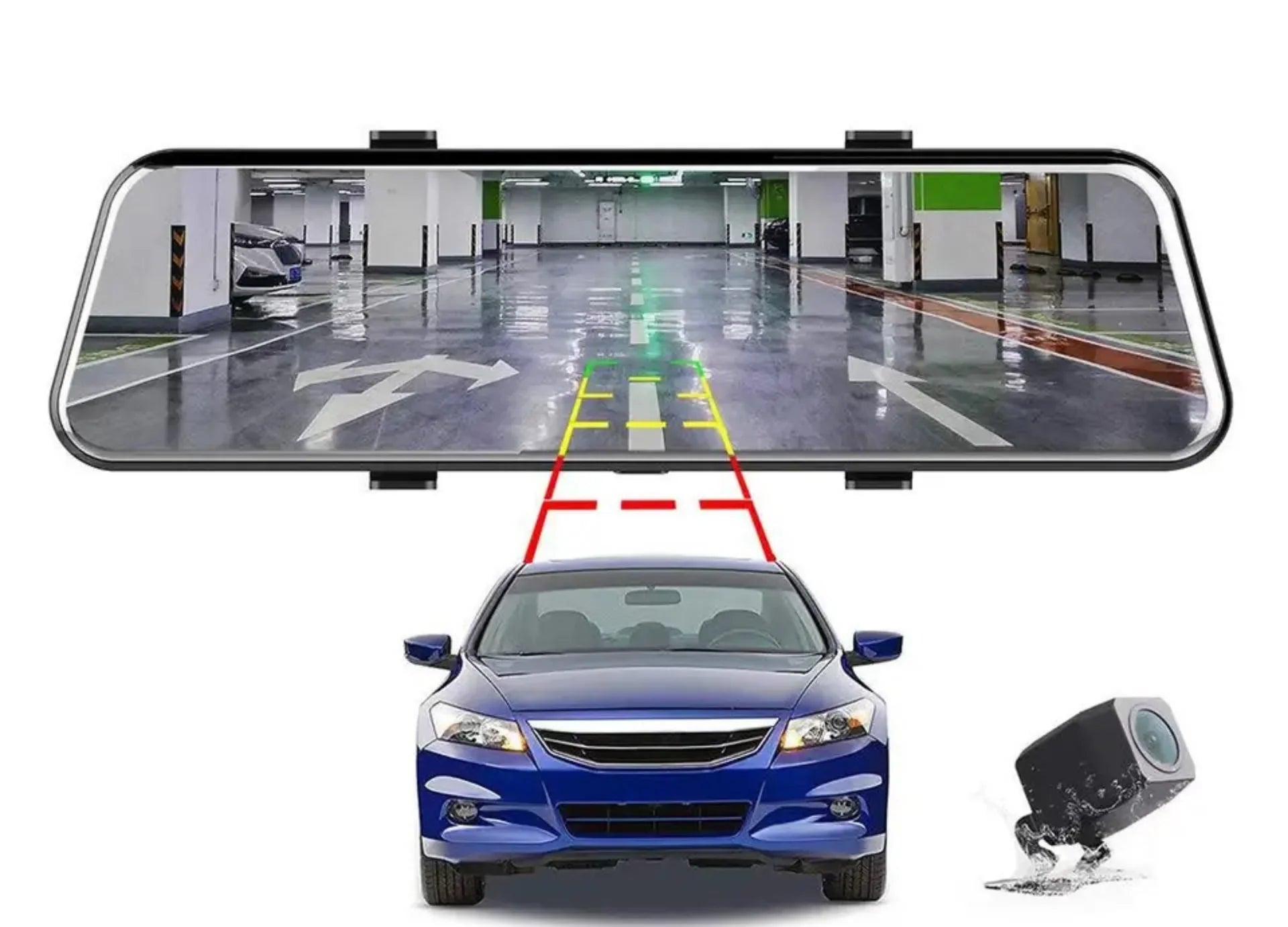 Touch Car Camera Loop Screen Camera Rear and View, Super Touch 10-inch Front Night 170°Wide Media FHD Angle Recording Parking Streaming Cars Vision Assistance, Full 1080P Dashcam, for Mirror