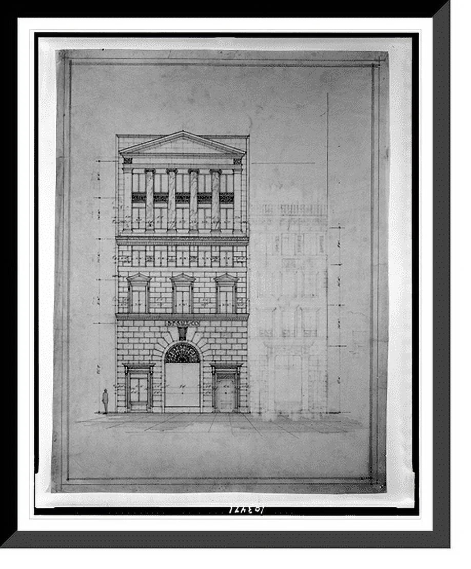building Front. [Two Elevation], Print, office North Saul Street, (15th D.C.). 21-7/8" Historic buildings B.F. for Washington, x Framed N.W., 17-7/8"