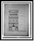 building Front. [Two Elevation], Print, office North Saul Street, (15th D.C.). 21-7/8" Historic buildings B.F. for Washington, x Framed N.W., 17-7/8"