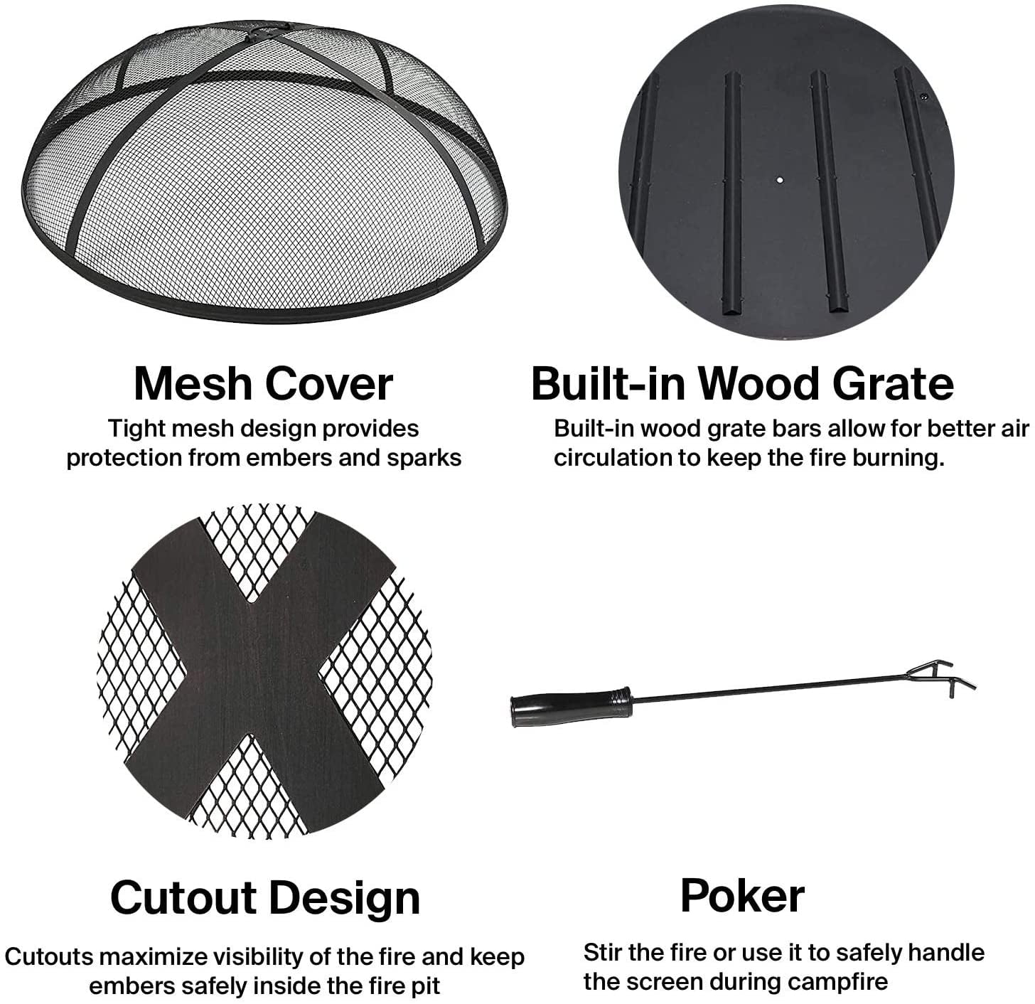 Grill And Zoey Pit Wood Portable Steel fabric Fire Burning Pit