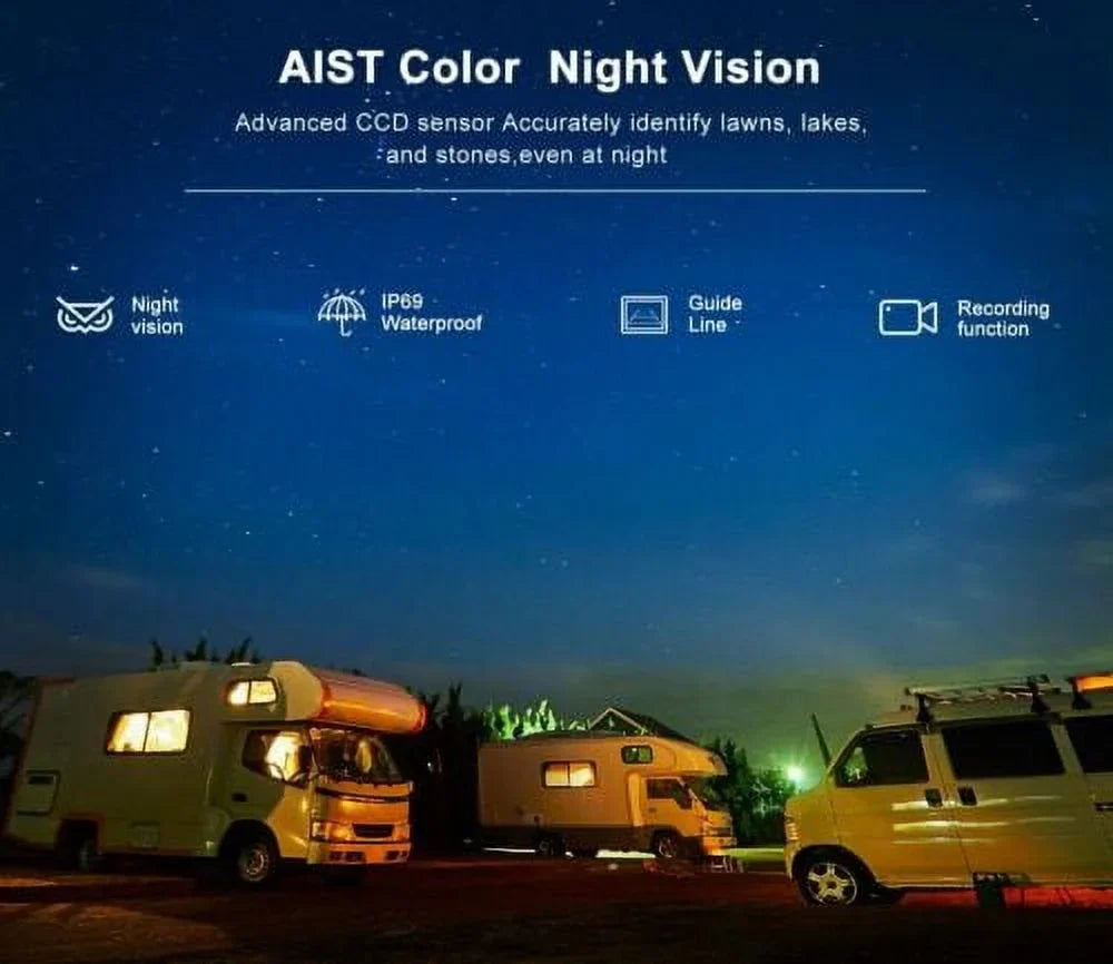 1080P Back Truck 7" Camera Rv Up Trailer for Waterproof ZEROXCLUB RV Vision Box Semi Bus BY704 Backup Camera Night HD Wired Kit Monitor