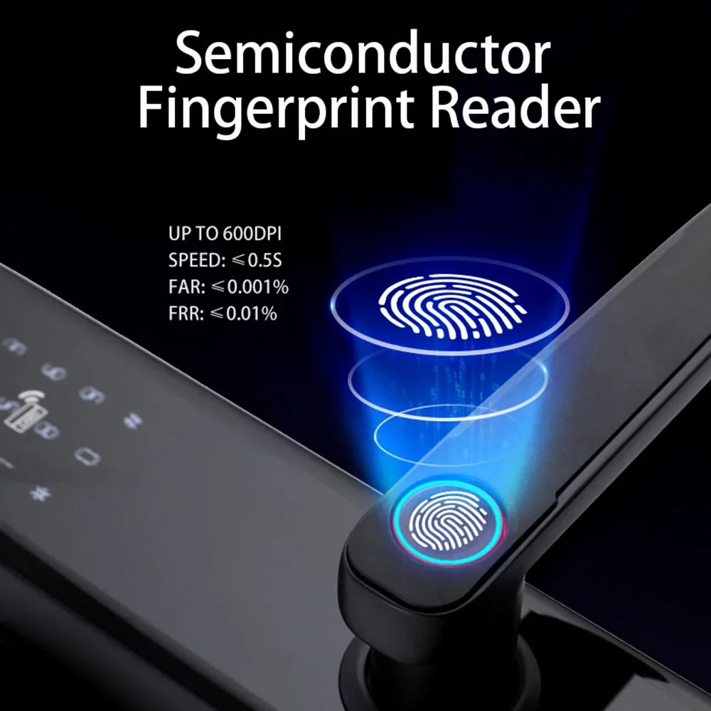with Key Lock Lock Fingerprint Deadbolt Attributes Handle Door Smart with APP Compatible Dcenta WAFU