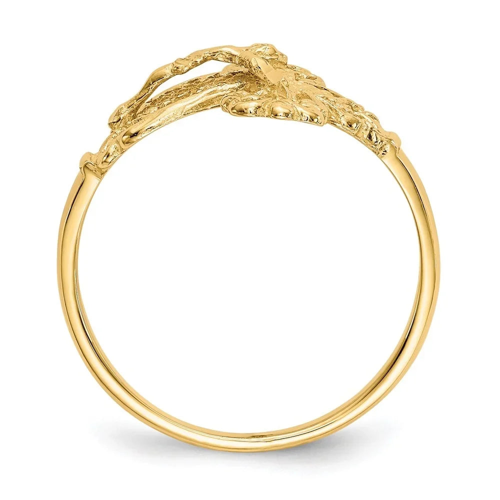 Yellow Cross Women dimension Auriga Fine 6 Diamond-cut for Ring Jewelry 10K Gold Crucifix