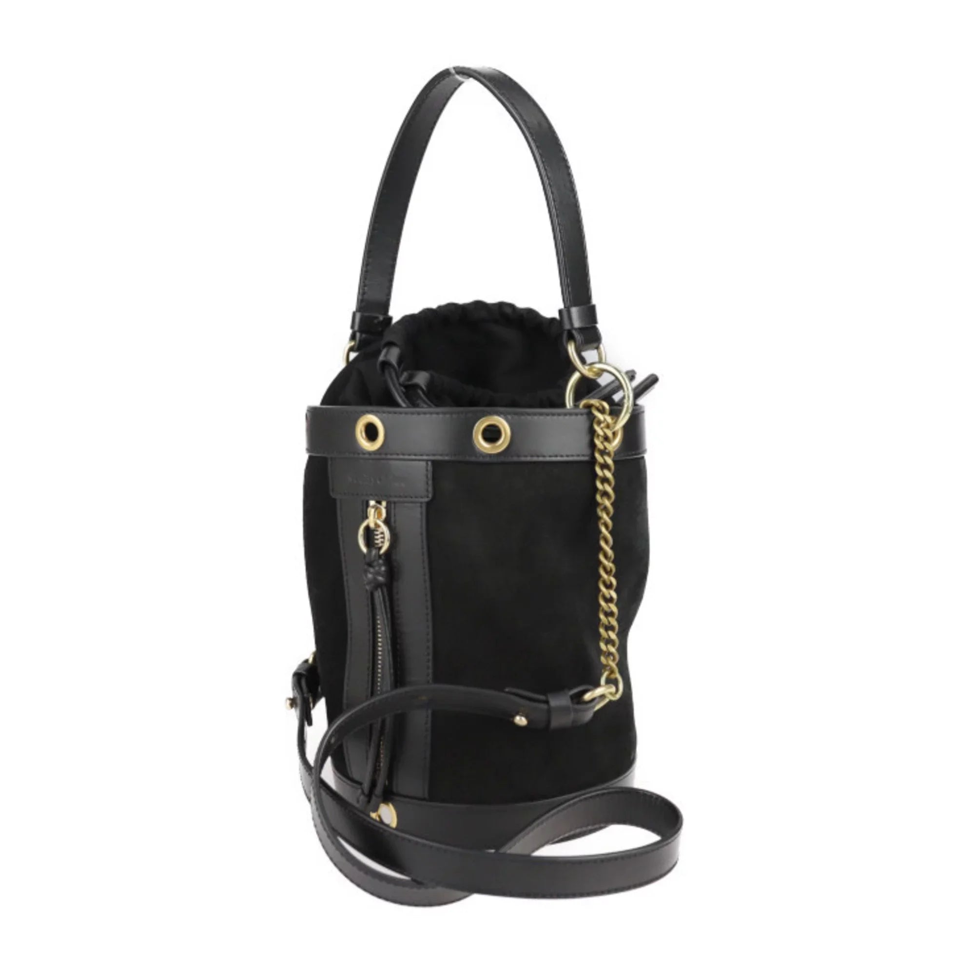 leather Chloe Pre-Owned BY (Good) See fittings Chloé Debbie by CHLOE tote SEE 2WAY shoulder by sea metal black bag handbag suede gold