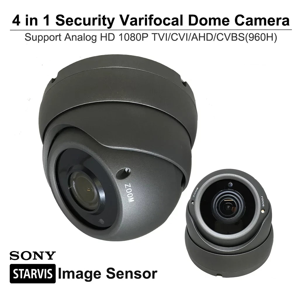 FULL TVI/AHD/CVI/CVBS IMAGE 1080P IR (CHARCOAL) VARIFOCAL HD 2.4 SENSOR 2.8-12MM MP IN/exterior STARVIS ANALOG