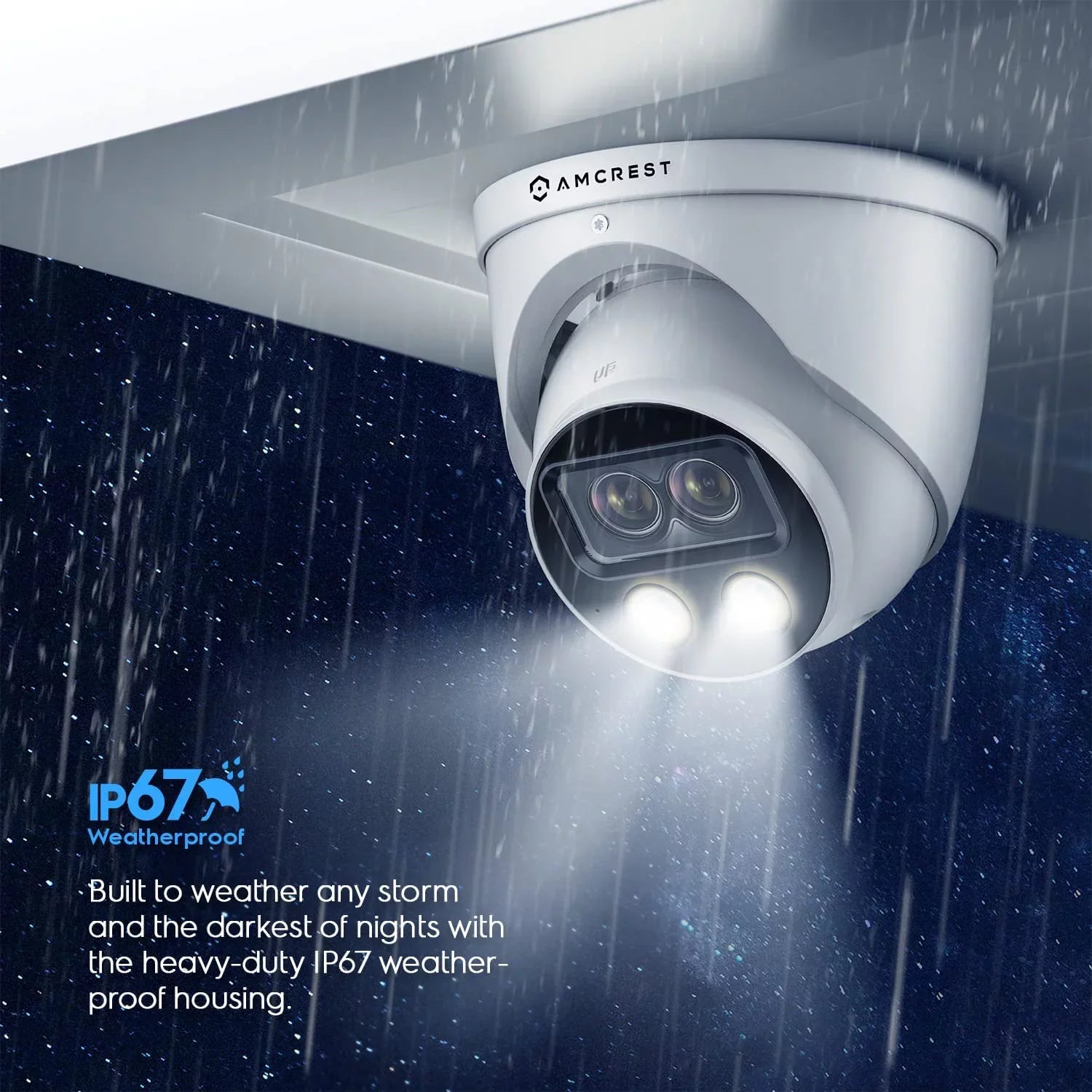 4K 4MP) 8MP Security exterior Camera, x AI POE (2 x Dual-Lens IP Amcrest Turret (2 2K) @25fps,