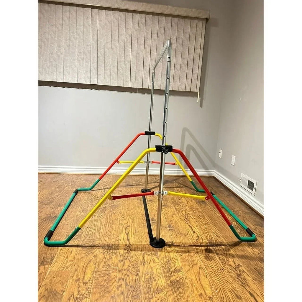 Bar Gymnastics Kids' Monkey (Red/Yellow) Horizontal for Playground Gymnasts - - Training Boys/Girls Bar Junior for Height-Adjustable Folding Kip - Equipment Bar Home Bar Expandable