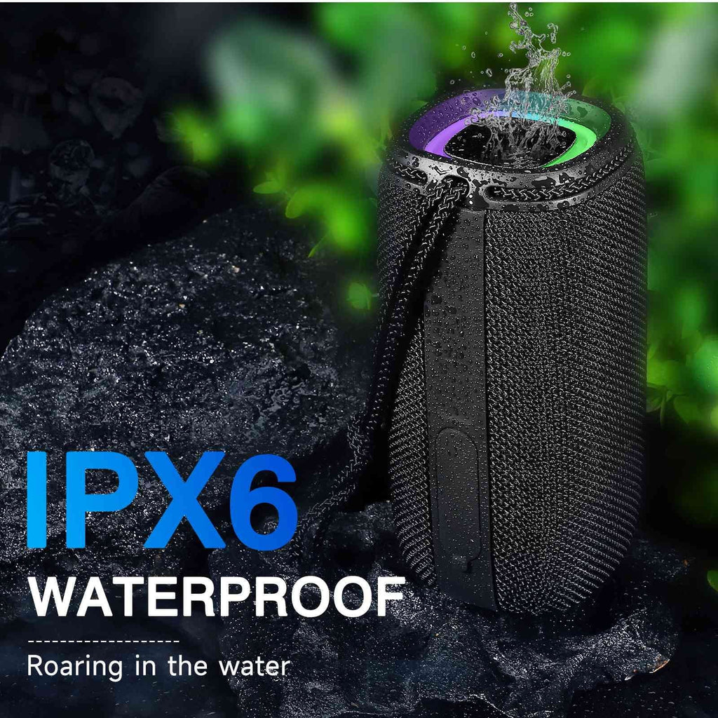 Bluetooth Punchy True Sound Wireless Portable for Surround Pairing, Speaker, Bass, IPX5 Speaker BT5.3, Waterproof W41+ LG UrbanX 360° Speakers - HD X808 Black with
