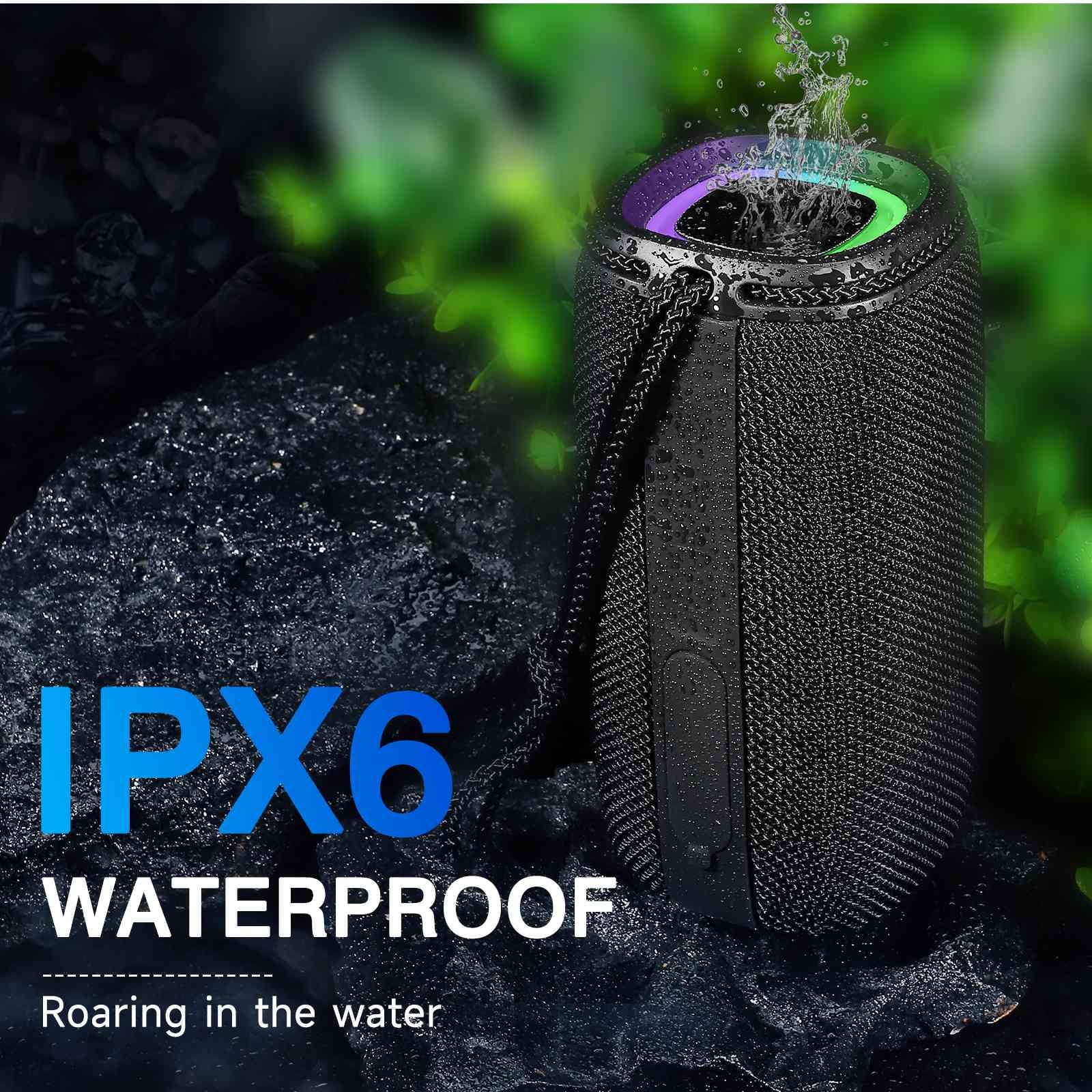 Bluetooth Punchy True Sound Wireless Portable for Surround Pairing, Speaker, Bass, IPX5 Speaker BT5.3, Waterproof W41+ LG UrbanX 360° Speakers - HD X808 Black with
