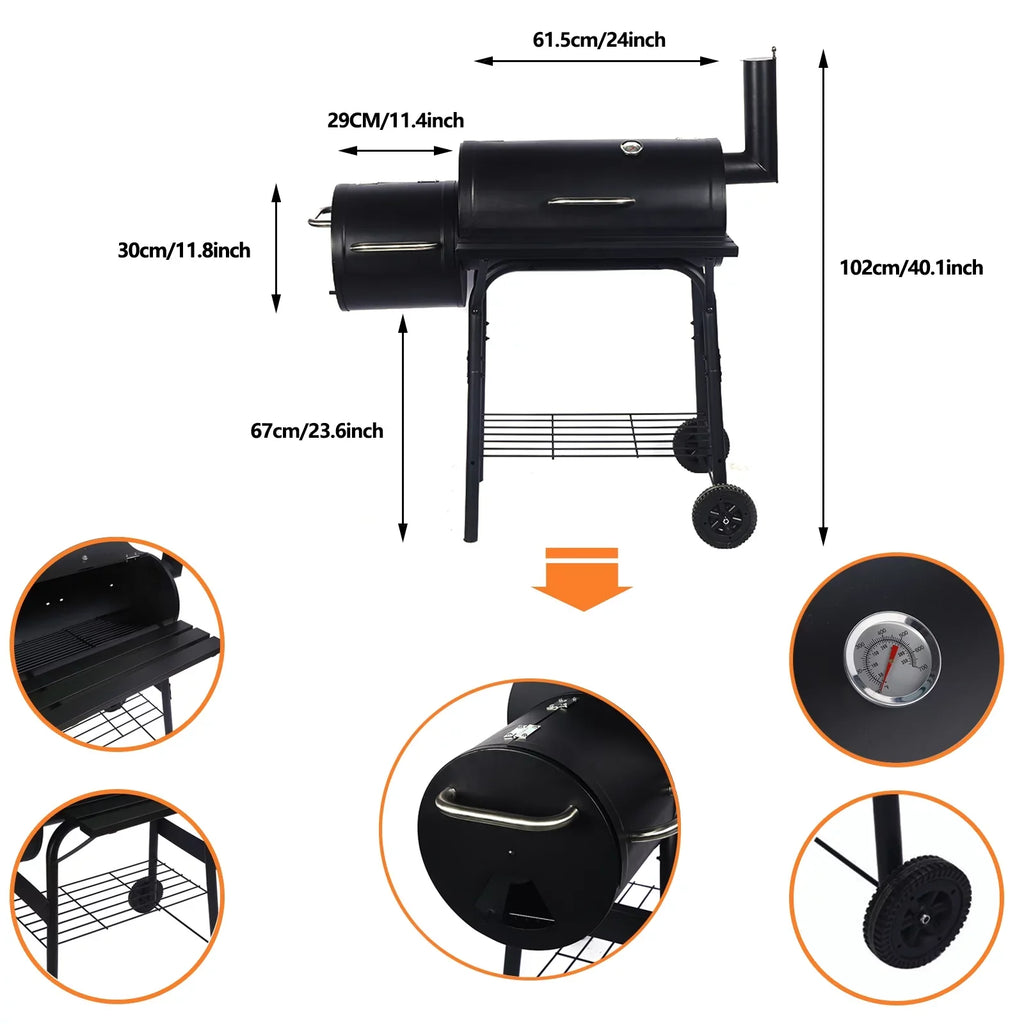 Meat Vebreda BBQ Barbecue Pit exterior Charcoal Cooker Backyard Smoker Grill