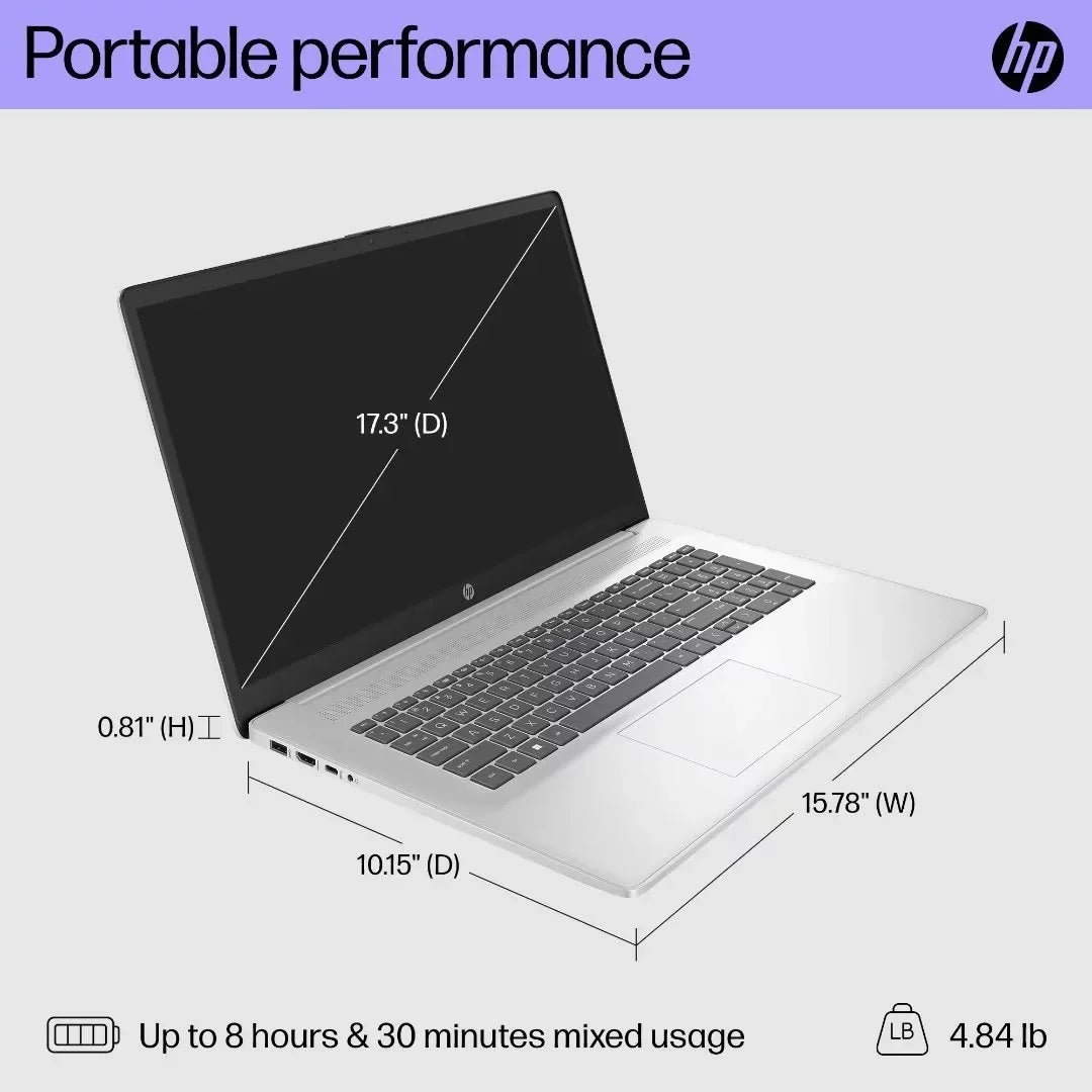 17.3" Core Backlit Laptop, Win11 i7-1355U, SSD, HD 32GB Home HP Keyboard, Touchscreen RAM, 1TB